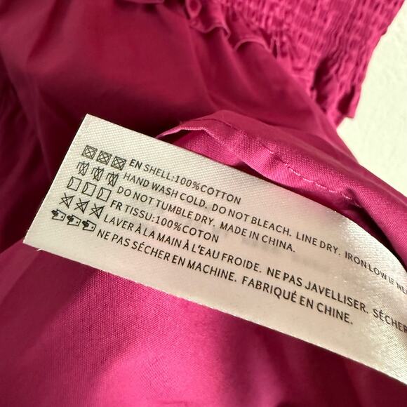 En Saison Celia Pink One Shoulder Puff Sleeve Smocked Mini Dress Size Medium - Picture 11 of 11